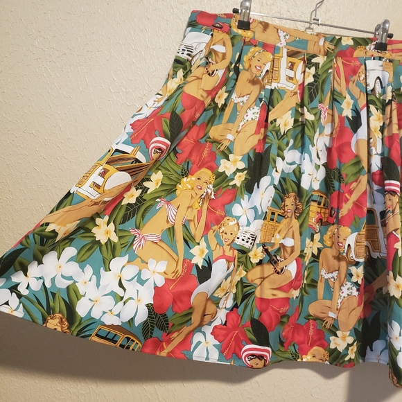 Grace Karin Pinup Pleated Hawaiian Skirt XXXL‎ - Picture 6 of 12